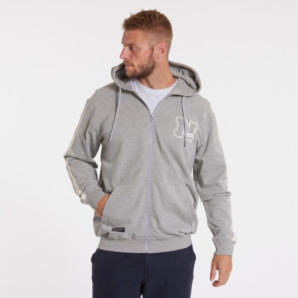 North 56°4 hoodies med lynlås og lomme i grå meleret – Bild 3