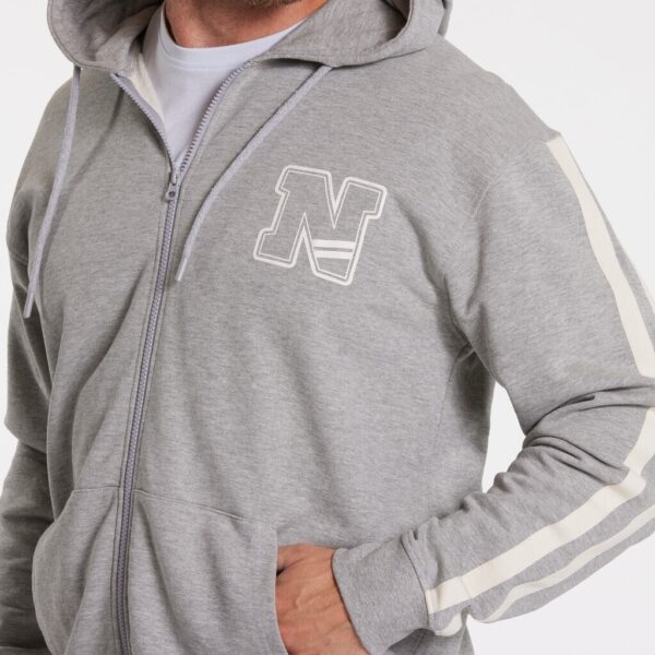 North 56°4 hoodies med lynlås og lomme i grå meleret – Bild 4