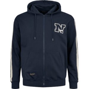 North 56°4 hoodies med lynlås og lomme i marine blå TALL