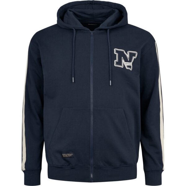 North 56°4 hoodies med lynlås og lomme i marine blå TALL