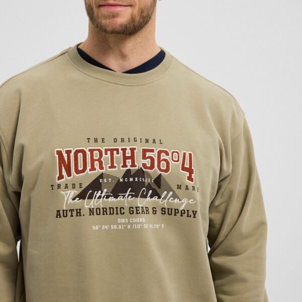 North 56denim / north 56°4 sweatshirt med brodering mørk sand – Bild 5