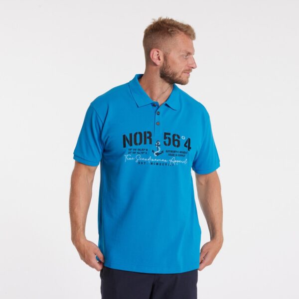 North 56°4 polo med bryst brodering mykonos blå - Billede 3