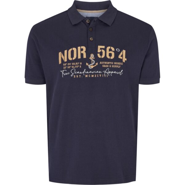 North 56°4 polo med bryst brodering marine blå