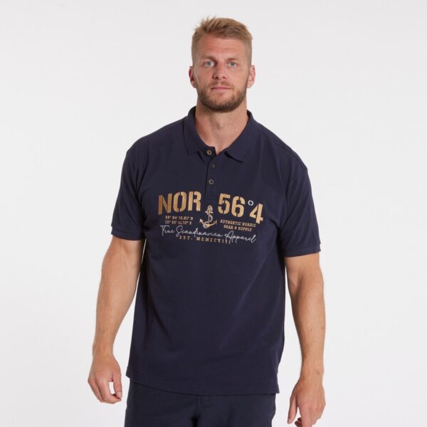 North 56°4 polo med bryst brodering marine blå – Bild 3