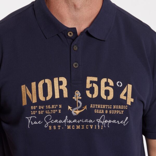 North 56°4 polo med bryst brodering marine blå – Bild 4