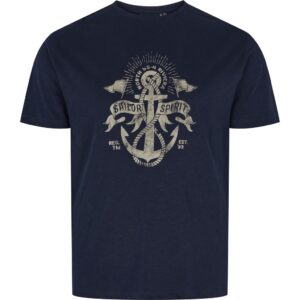 North 56°4 denim t-shirt med print på brystet marine blå