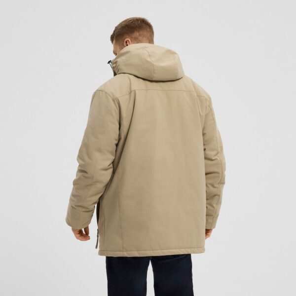North parka med hætte mørk sand – Bild 3