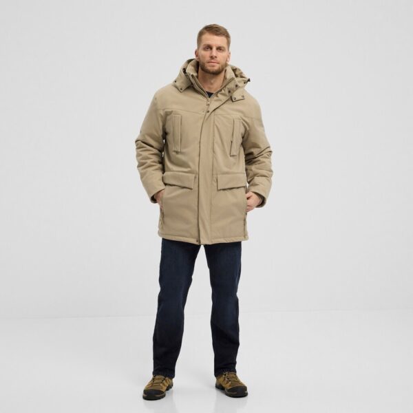North parka med hætte mørk sand – Bild 4