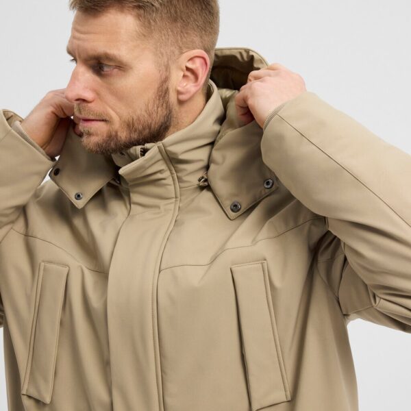 North parka med hætte mørk sand – Bild 5