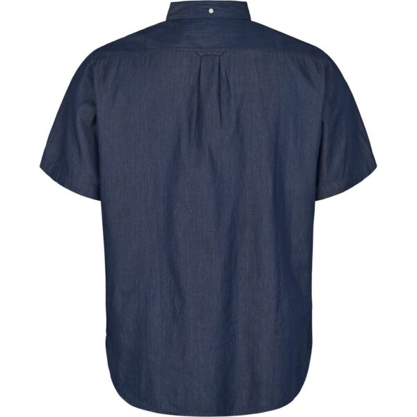 North 56°4 super fed denim skjorte korte ærmer indigo blå – Bild 2