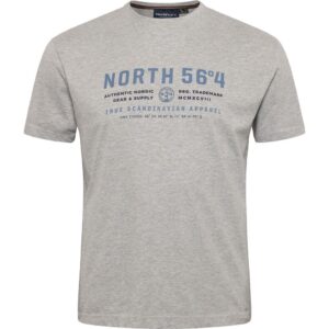 North 56°4 t-shirt med print grå meleret