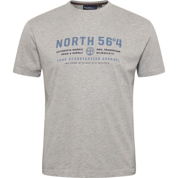 North 56°4 t-shirt med print grå meleret