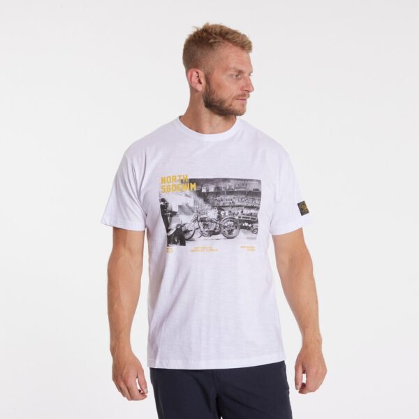 North 56°4 denim t-shirt med print på brystet hvid - Billede 3
