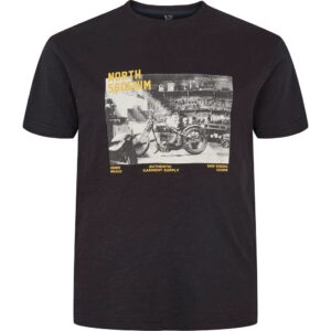 North 56°4 denim t-shirt med print på brystet sort
