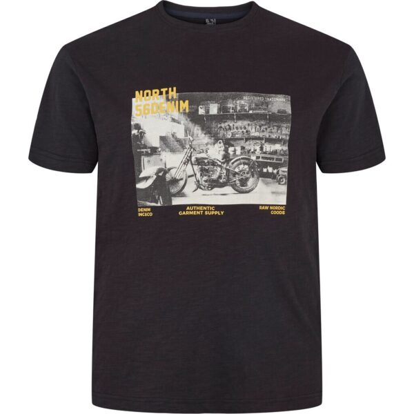 North 56°4 denim t-shirt med print på brystet sort
