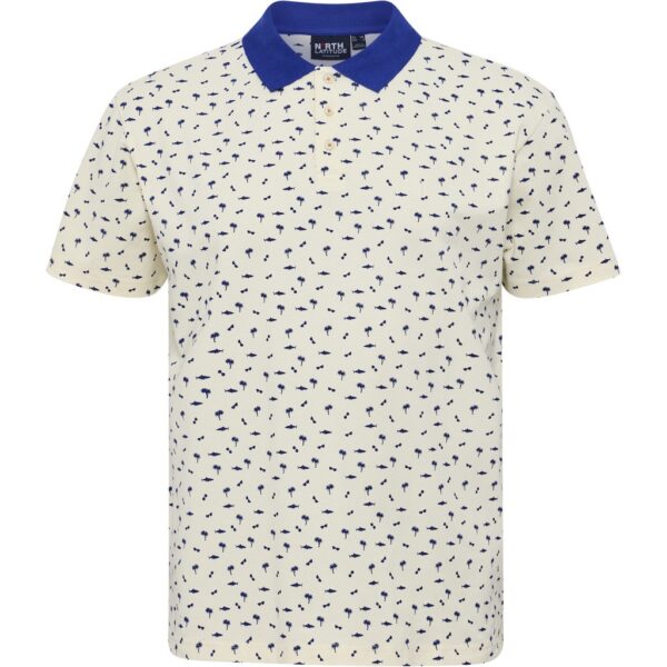 NORTH latitude printet polo pique off hvid