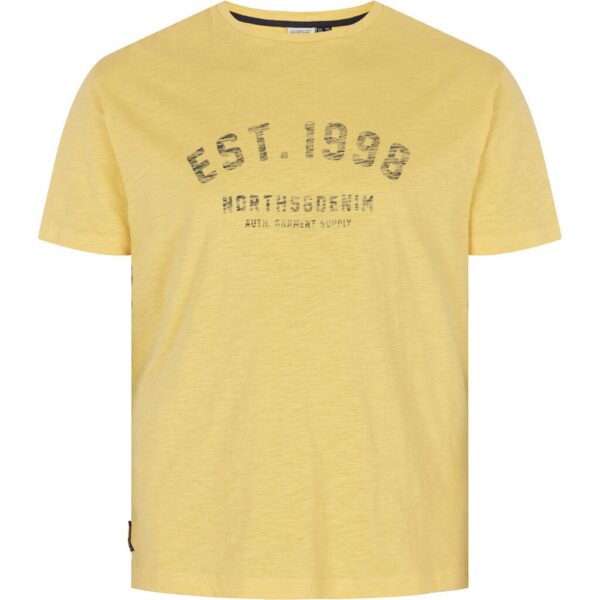 North 56°4 denim t-shirt med print på brystet gul