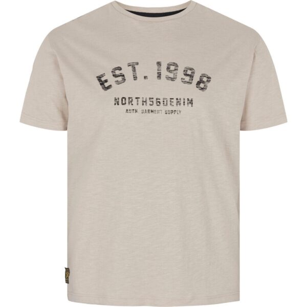 North 56°4 denim t-shirt med print på brystet lys sand