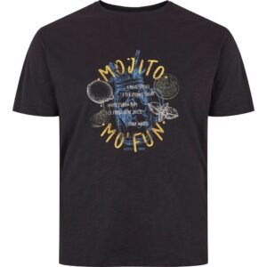 North 56°4 denim t-shirt med mojito opskriften på print sort TALL