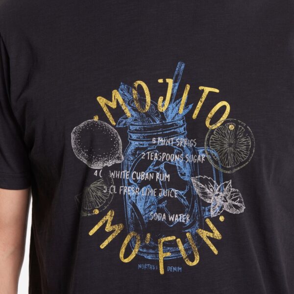 North 56°4 denim t-shirt med mojito opskriften på print sort – Bild 4