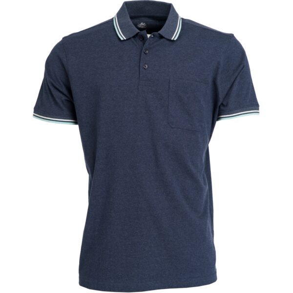 Roberto Jeans polo med lomme melange blå