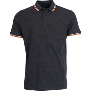 Roberto Jeans polo med lomme melange sort