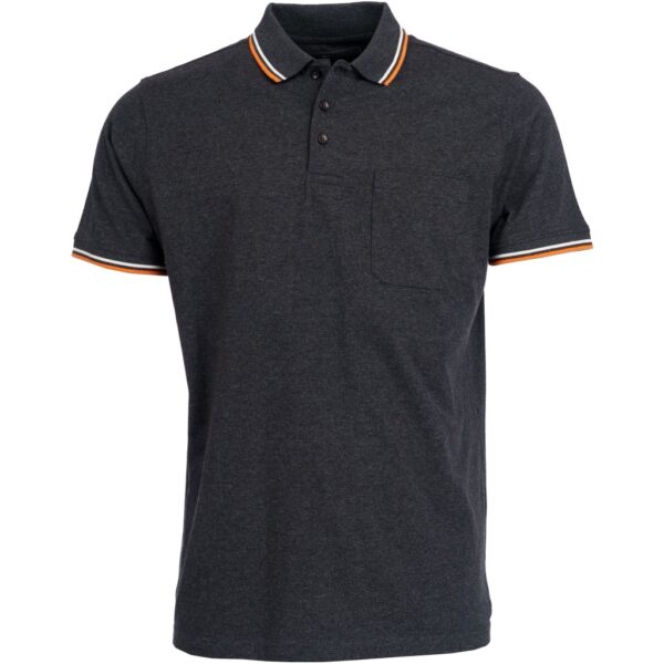 Roberto Jeans polo med lomme melange sort
