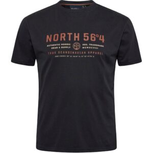 North 56°4 t-shirt med print sort