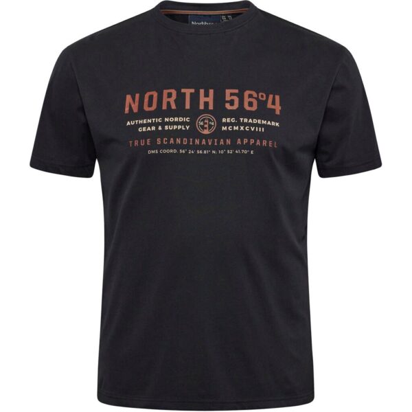 North 56°4 t-shirt med print sort