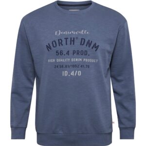 North 56denim / north 56°4 sweatshirt med print på brystet duset blå