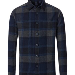 Casa Moda over shirt, classic stor terne blå uld