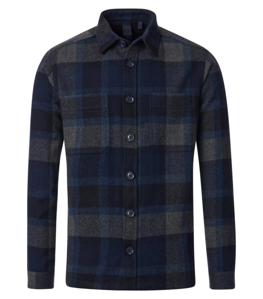 Casa Moda over shirt classic stor terne blå uld