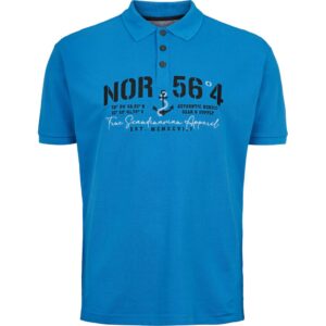 North 56°4 Poloshirt mit Bruststickerei mykonos blau