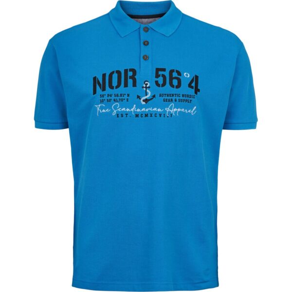 North 56°4 polo med bryst brodering mykonos blå