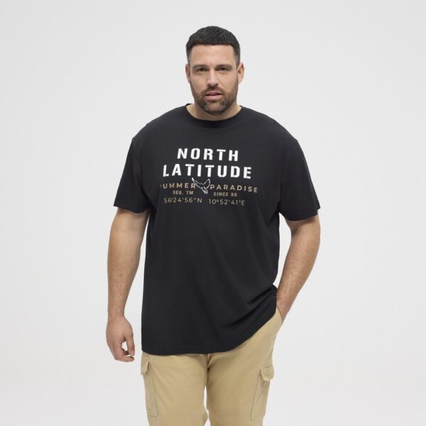 North latitude t-shirt med print sort TALL - Billede 2