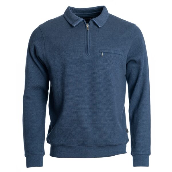 Roberto Jeans sweatshirt med bryst lomme blå meleret