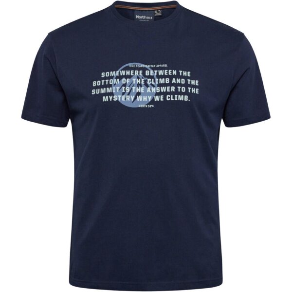 North 56°4 t-shirt med print marine blå