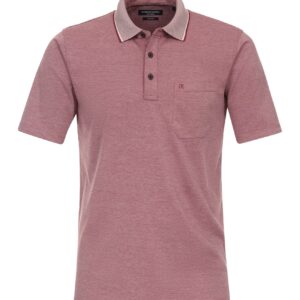 Casa Moda easy care polo med lomme farven rabarber