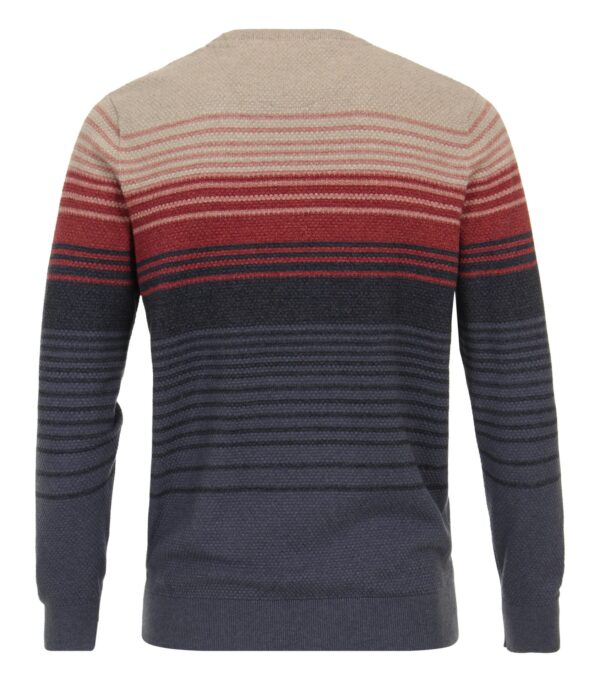 Casa Moda striktrøje stribet mønster beige, rød, blå - Billede 3