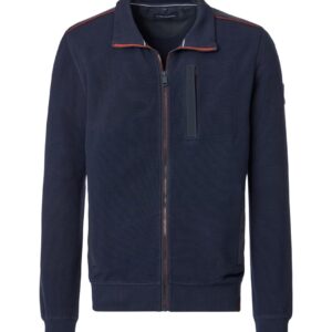 Casa moda sweat jakke med fede detaljer og bryst lomme marine blå