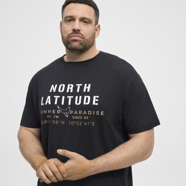 North latitude t-shirt med print sort TALL - Billede 5