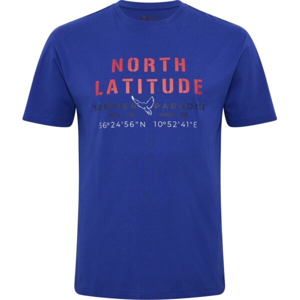 North latitude t-shirt med print cobolt blå