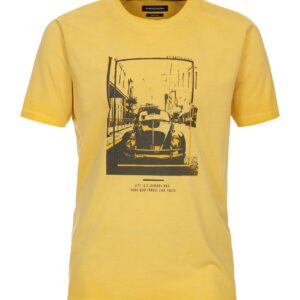 Casa Moda ensfarvet t-shirt gul med vw boble på brystet