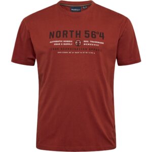 North 56°4 t-shirt med print rust TALL