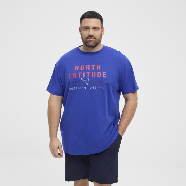 North latitude t-shirt med print cobolt blå – Bild 2
