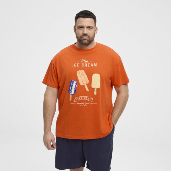 North latitude t-shirt printed ispind orange - Billede 4
