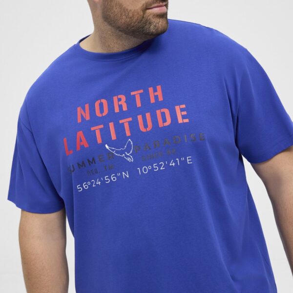 North latitude t-shirt med print cobolt blå – Bild 5