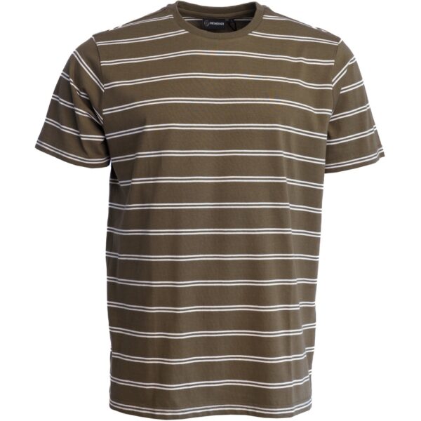 Roberto Jeans t-shirt med striber oliven grøn