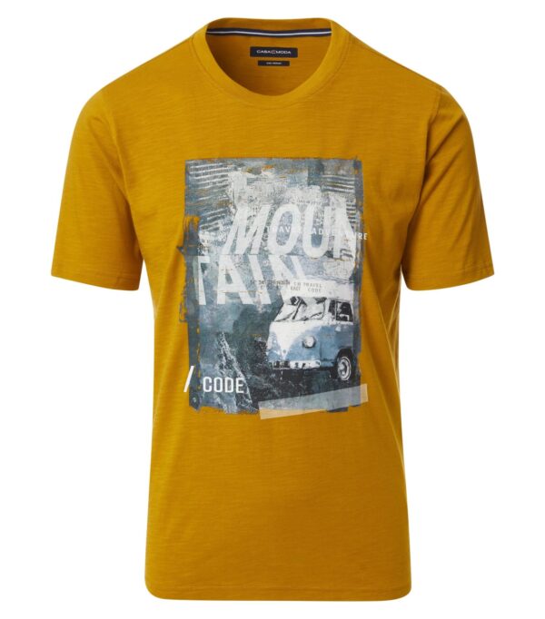 Casa Moda ens farvet t-shirt med tryk på brystet af VW bussen
