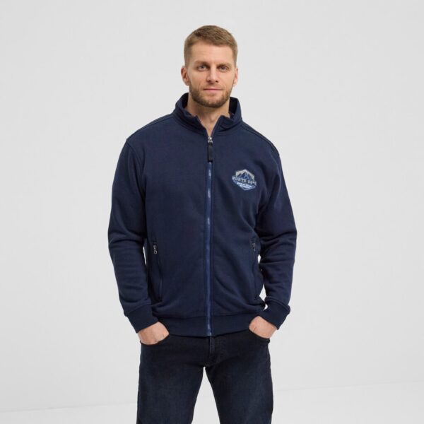 North 56°4 sweat cardigan Marine blå – Bild 2